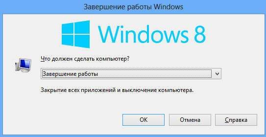 Способы выключения компьютера в Windows 8 5