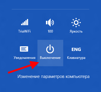 Способы выключения компьютера в Windows 8 13